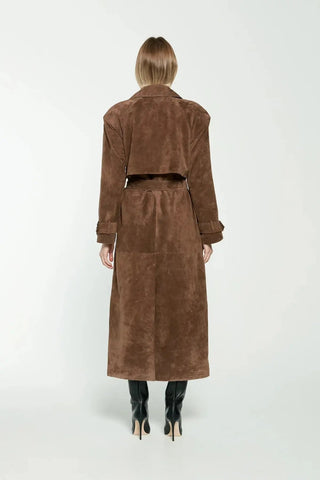 Ella | Dames Suède Trenchcoat