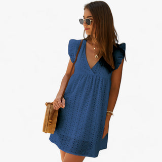 Vyssion | Dames Zomerjurk – Ultracomfortabel & Luchtig Design Donkerblauw