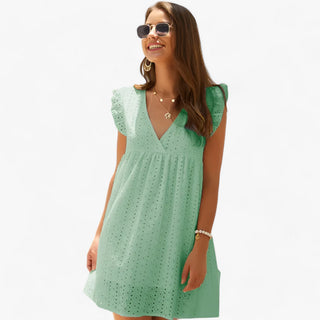 Vyssion | Dames Zomerjurk – Ultracomfortabel & Luchtig Design Mintgroen