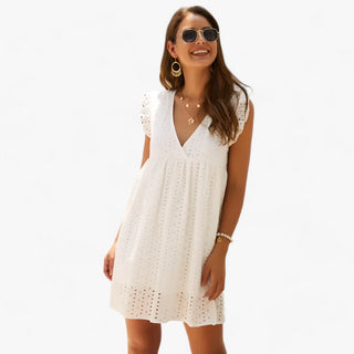 Vyssion | Dames Zomerjurk – Ultracomfortabel & Luchtig Design Crème