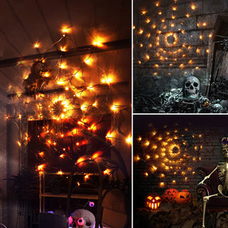MEELANO Halloween dekorative lys Spider Web LED-lys