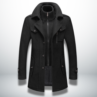 Felix | Herenjas in smart-casual stijl met knoopsluiting zwart