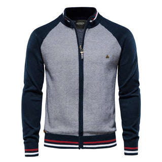 Idris | Fijngebreid Vest met Rits Marineblauw