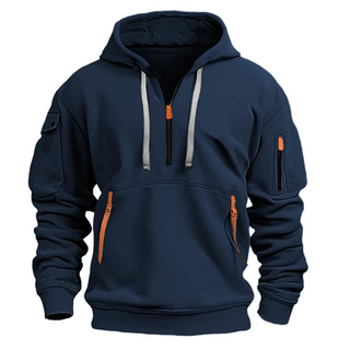 Samuel Heren Hoodie met Ritszakken Donkerblauw