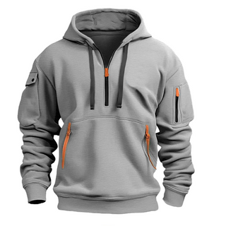 Samuel Heren Hoodie met Ritszakken Lichtgrijs