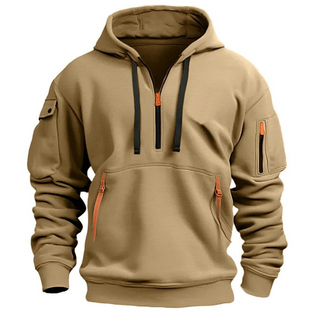 Samuel Heren Hoodie met Ritszakken Khaki