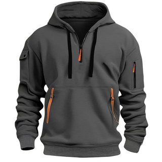 Samuel Heren Hoodie met Ritszakken Donkergrijs