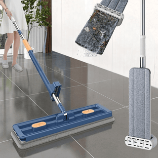 FlatMop | 360° Draaibare Platte Dweil Blauw