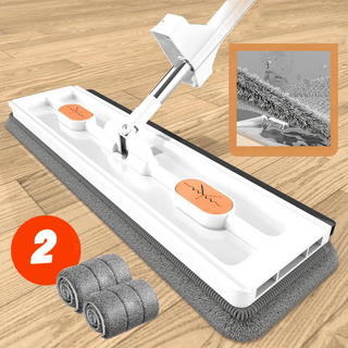FlatMop | 360° Draaibare Platte Dweil Wit