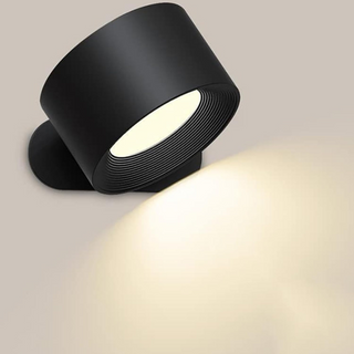 Draadloze Wandlamp met Touchbediening en 360° Draaibaar LED-Licht Zwart