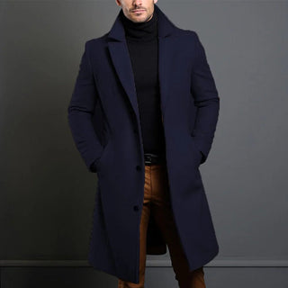 Franz | Warme wollen jas Donkerblauw