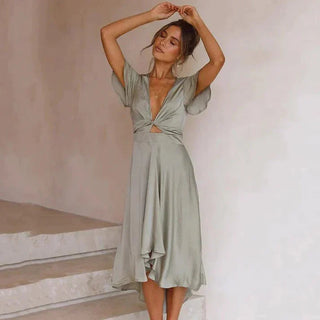 Luma | Vintage jurk voor dames – Nostalgisch ontwerp, Klassiek silhouet & Stralende retro-charme groen