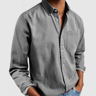 Fynn | Klassiek shirt met lange mouwen Grijs
