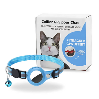 GPS-halsband voor katten met realtime tracking en veiligheidsfuncties blauw