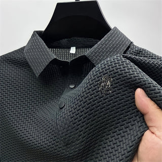Heren Poloshirt Slim Fit Katoen Casual en Formeel Grijs