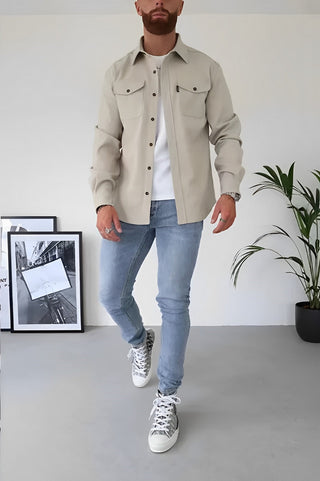 Gavin | Heren Slim Fit Overhemd Lange Mouw Katoen Casual Shirt