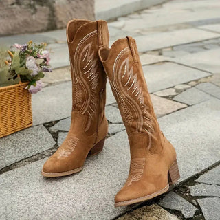 Geborduurde Cowboylaarzen voor Dames – Spitse Neus en Klassieke Stijl