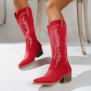 Geborduurde Cowboylaarzen voor Dames – Spitse Neus en Klassieke Stijl
