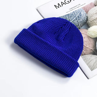 Mannen En Vrouwen Gebreide Muts Van Wol Warm Skullies Mode Herfst Winter Blauw