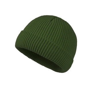 Mannen En Vrouwen Gebreide Muts Van Wol Warm Skullies Mode Herfst Winter Legergroen