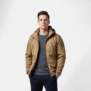 Ancienne Monde | Heren Waterdichte Softshell Jas met Capuchon