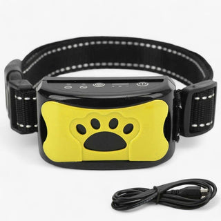 Antiblafband voor Honden met Pijnvrije Tril- en Ultrasoontechnologie Geel
