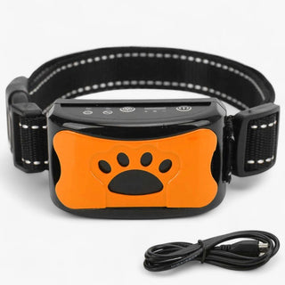Antiblafband voor Honden met Pijnvrije Tril- en Ultrasoontechnologie Oranje