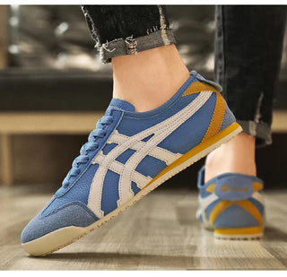 Geometrische zomersneakers voor dames en heren met rubberen zool.