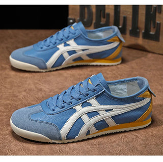 Geometrische zomersneakers voor dames en heren met rubberen zool. blauw