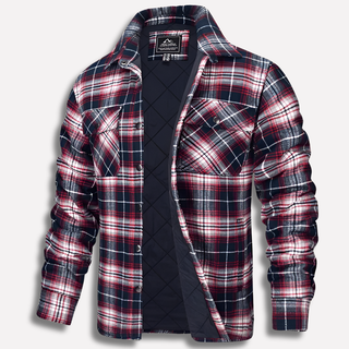 Geruit katoenen flanellen shirt in houthakkersstijl, ideaal als laagjeskleding voor buiten. Rood