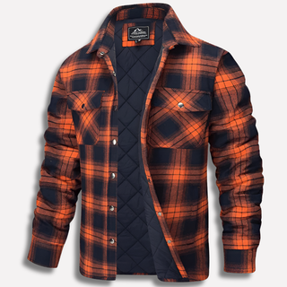 Geruit katoenen flanellen shirt in houthakkersstijl, ideaal als laagjeskleding voor buiten.