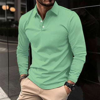 Gideon | Klassieke Polo met Lange Mouwen Groen