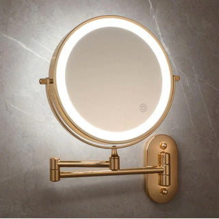 LED Spiegellamp met Vergroting en Oplaadbare Batterij Goud