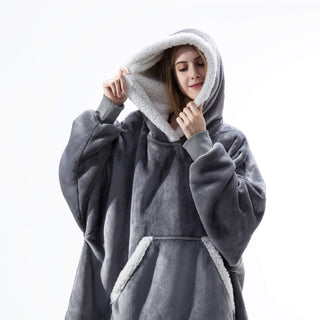 Hoodie & Deken | Heerlijke Combinatie van een Zachte Hoodie en Comfy Deken in één! Grijs