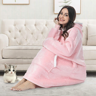 Hoodie & Deken | Heerlijke Combinatie van een Zachte Hoodie en Comfy Deken in één! Roze