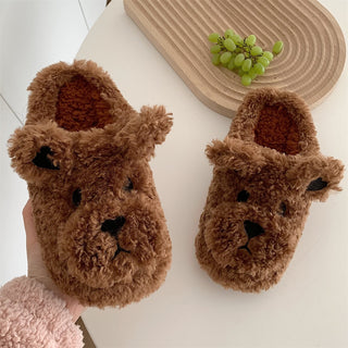 Fluffy Animal Pantoffels | De schattigste pantoffels! Donkerbruine beer