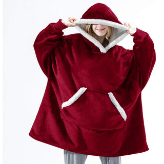 Hoodie & Deken | Heerlijke Combinatie van een Zachte Hoodie en Comfy Deken in één! Rood