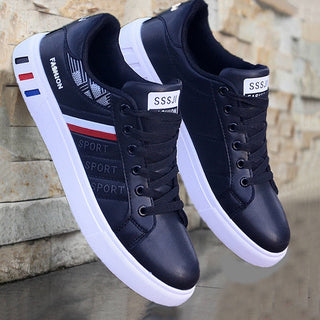 Sean Sneakers | Stoere & Casual sneakers voor heren Zwart (met rode en blauwe details)