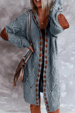 Evelyn | Stijlvol Lang Vest - Comfy met Capuchon Blauw