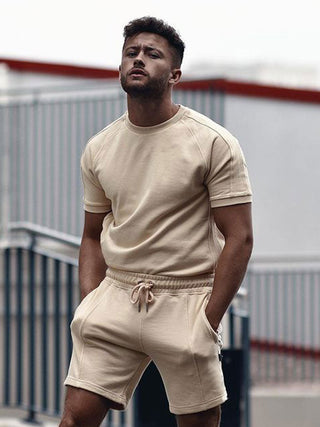 Casual Combi Set | Een Stoere & Comfortabele zomerset voor heren Beige