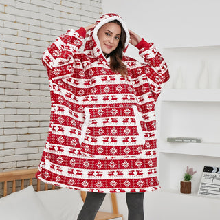 Hoodie & Deken | Heerlijke Combinatie van een Zachte Hoodie en Comfy Deken in één! Rood Hert