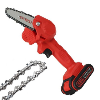 HandyPRO Elektrische Accu Kettingzaag | Efficiënt & Snel Snoeien en Zagen! Oranje 1 Ketting inbegrepen