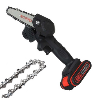 HandyPRO Elektrische Accu Kettingzaag | Efficiënt & Snel Snoeien en Zagen! Zwart 1 Ketting inbegrepen