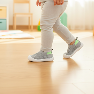 Baby Antislip Sokschoentjes - Zachte Ademende Gebreide Eerste-Stapjes Sneakers, Lichtgewicht Peuter Trainers met Grip Zool