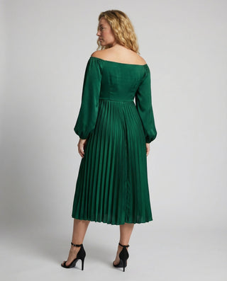 Amore | Dames Zwangerschapsjurk – Maxi-lengte, Geplooid & Off-shoulder