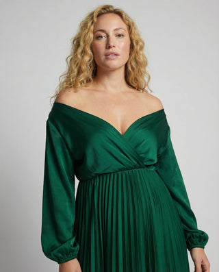 Amore | Dames Zwangerschapsjurk – Maxi-lengte, Geplooid & Off-shoulder