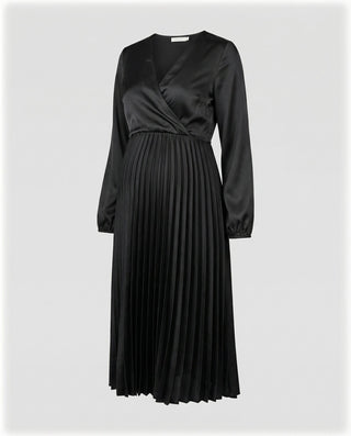 Amore | Dames Zwangerschapsjurk – Maxi-lengte, Geplooid & Off-shoulder