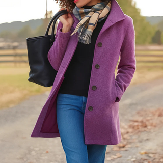 Helga | Klassieke winterjas voor dames Paars