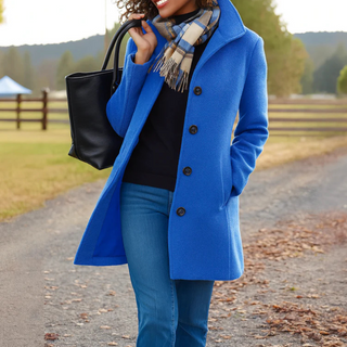 Helga | Klassieke winterjas voor dames Blauw