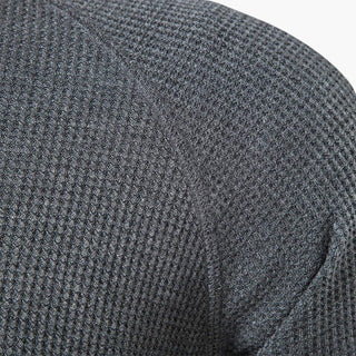 Henley-shirt met lange mouwen voor heren, knoopsluiting, natuurlijke textuur